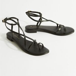 Anthropologie Black Strappy Sandals very good condition